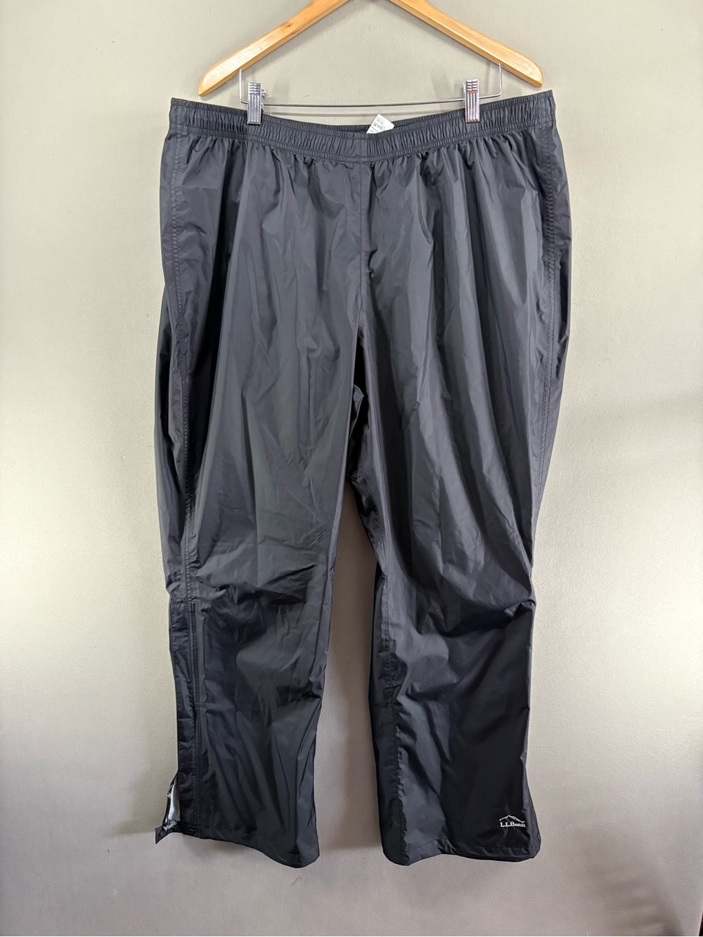LL Bean Rain Pants Womens 2X Black Waterproof TEK Hiking Outdoors Trail Model